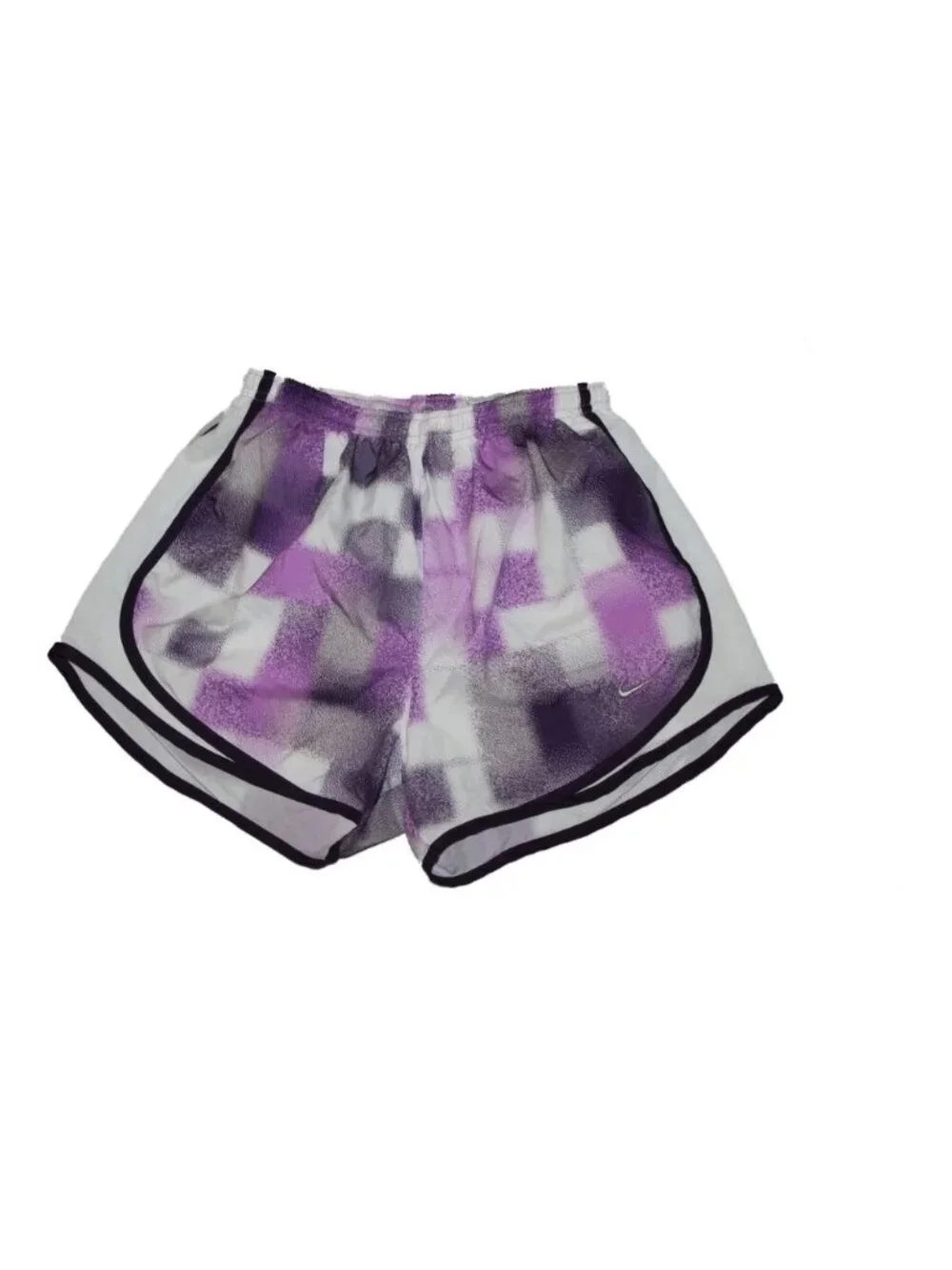Women Nike Dri Fit Running Athletic Purple Black White Shorts Size S 4/6